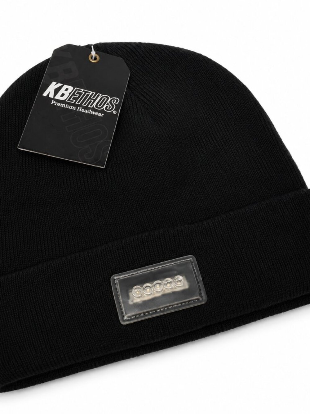 KBETHOS Black Beanie with LED Light – Hands-Free Lighted Knit Cap